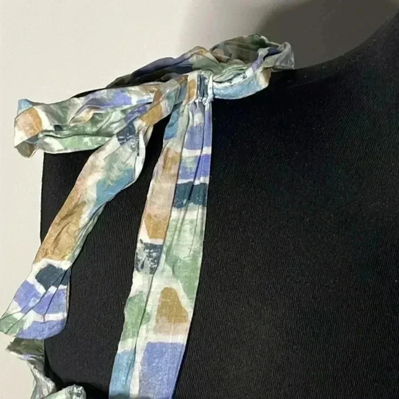 Blu Pepper Artsy Art Deco Multicolor Midi Tiered Ruffled Dress Size L - Picture 7 of 10